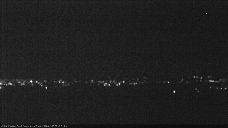 Lake Travis webcam, January 3, 2020 7:45 PM CT