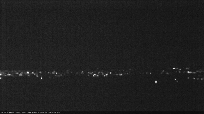 Lake Travis webcam, January 3, 2020 8:00 PM CT