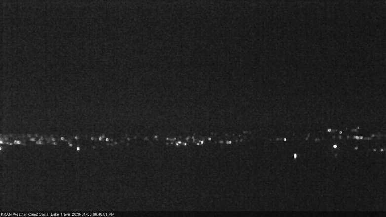 Lake Travis webcam, January 3, 2020 8:45 PM CT
