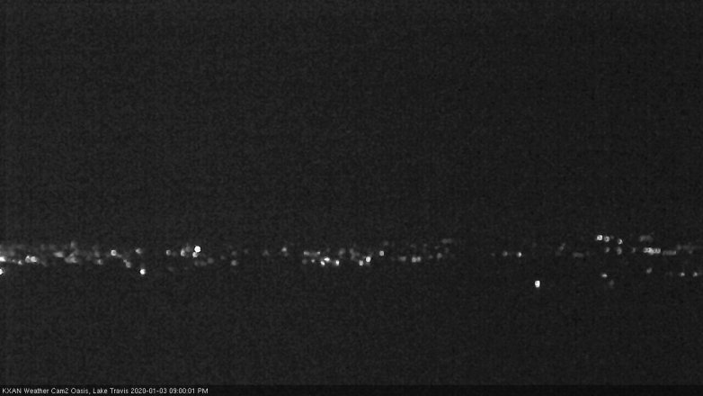 Lake Travis webcam, January 3, 2020 9:00 PM CT