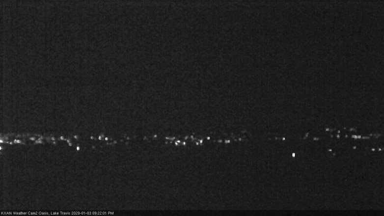 Lake Travis webcam, January 3, 2020 9:25 PM CT