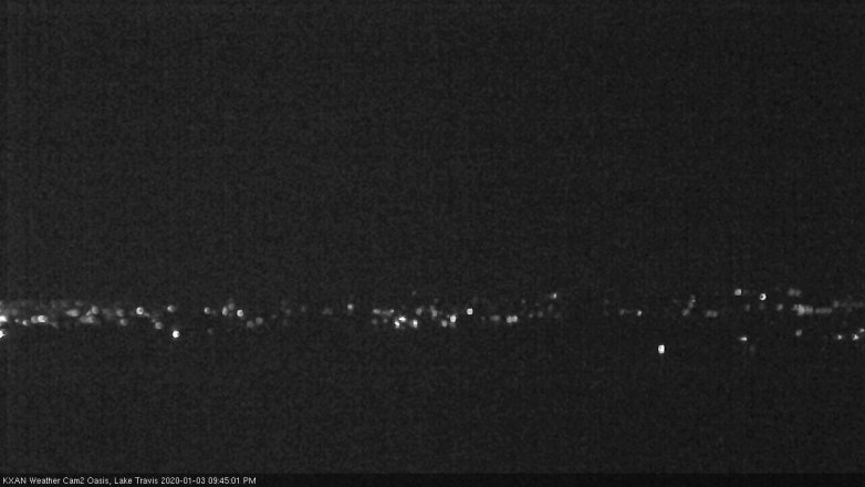 Lake Travis webcam, January 3, 2020 9:45 PM CT