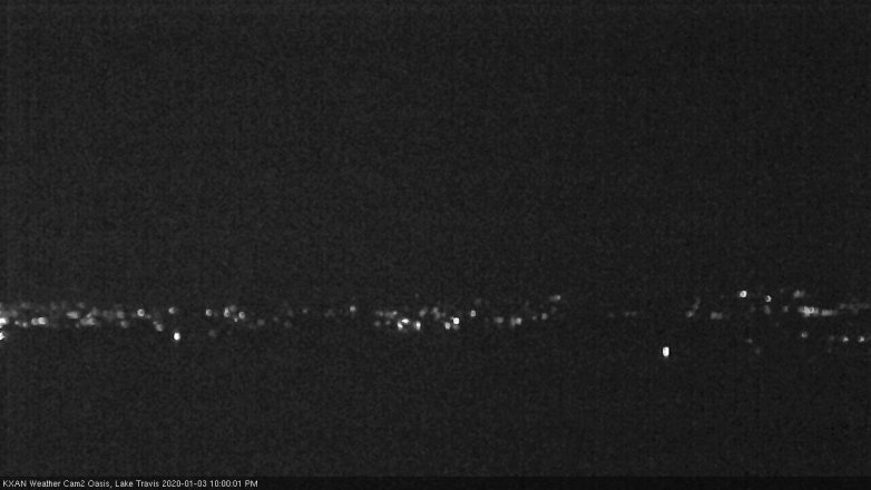 Lake Travis webcam, January 3, 2020 10:00 PM CT