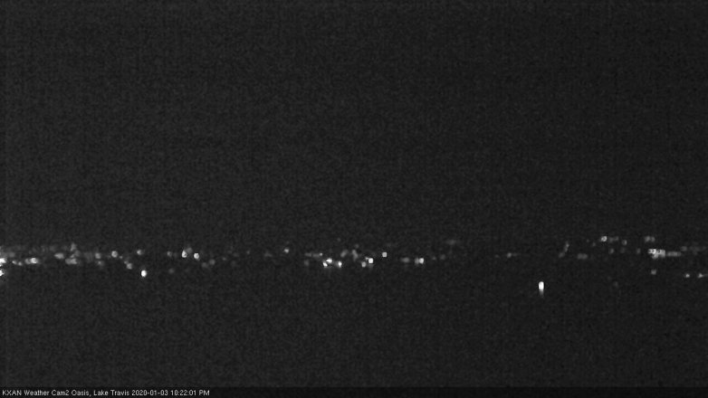 Lake Travis webcam, January 3, 2020 10:25 PM CT