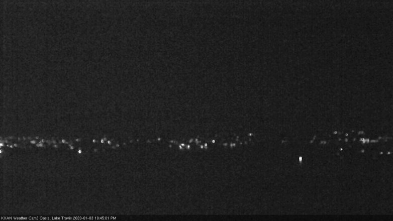 Lake Travis webcam, January 3, 2020 10:45 PM CT