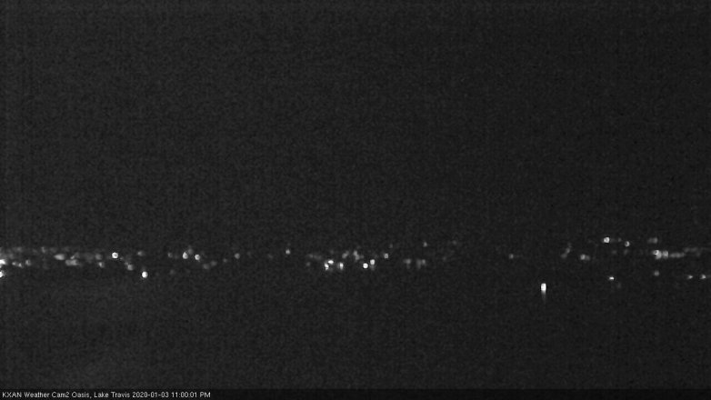 Lake Travis webcam, January 3, 2020 11:00 PM CT
