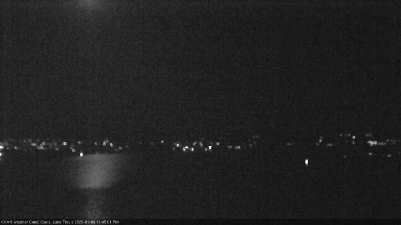 Lake Travis webcam, January 3, 2020 11:45 PM CT