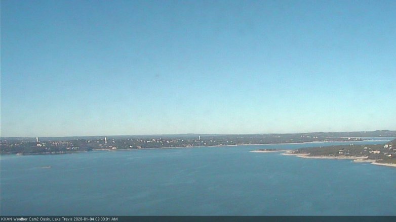 Lake Travis webcam, January 4, 2020 9:00 AM CT