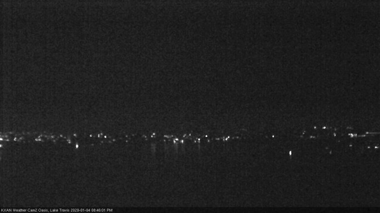 Lake Travis webcam, January 4, 2020 8:45 PM CT