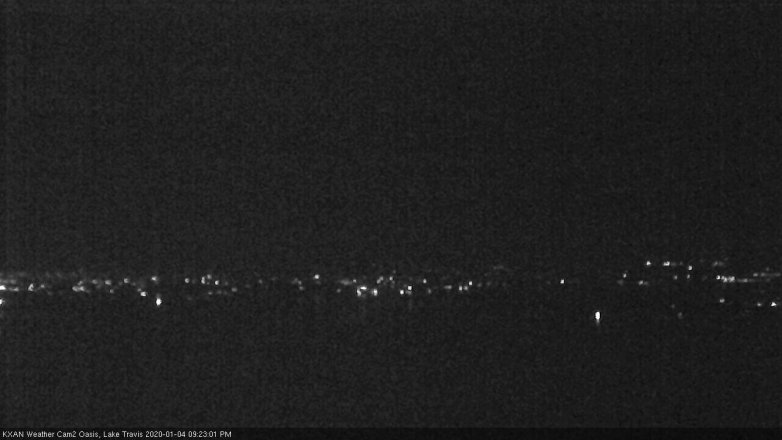 Lake Travis webcam, January 4, 2020 9:25 PM CT
