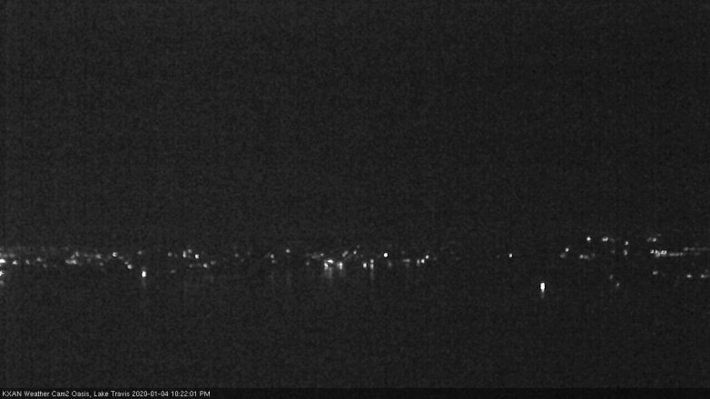 Lake Travis webcam, January 4, 2020 10:25 PM CT