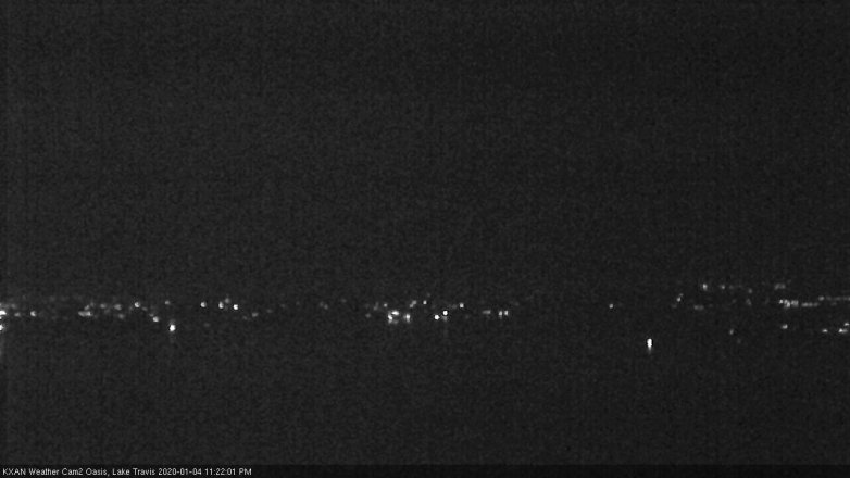 Lake Travis webcam, January 4, 2020 11:25 PM CT