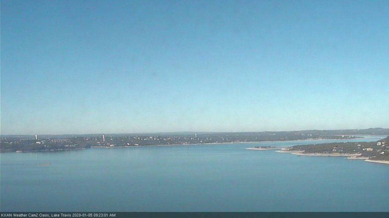 Lake Travis webcam, January 5, 2020 9:25 AM CT