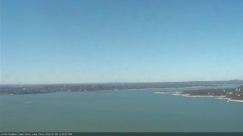 Lake Travis webcam, January 5, 2020 12:00 PM CT