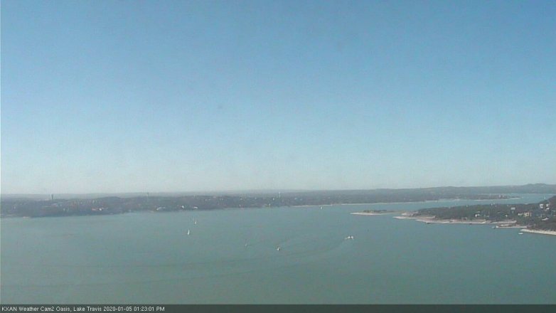 Lake Travis webcam, January 5, 2020 1:25 PM CT