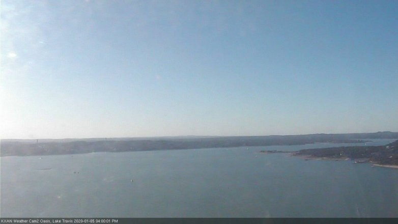 Lake Travis webcam, January 5, 2020 4:00 PM CT