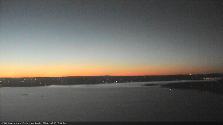 Lake Travis webcam, January 5, 2020 6:25 PM CT