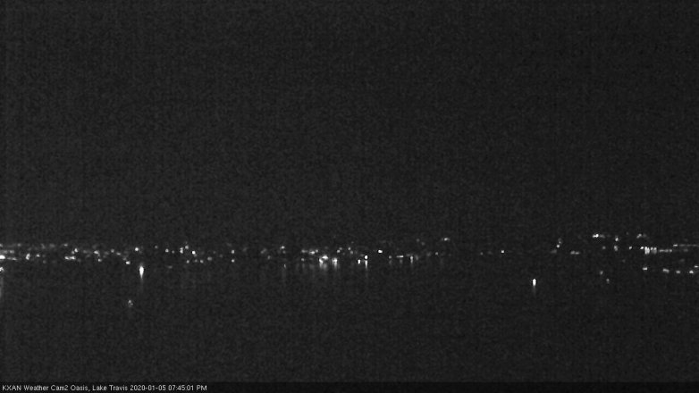 Lake Travis webcam, January 5, 2020 7:45 PM CT