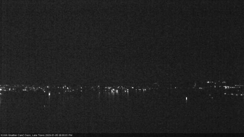 Lake Travis webcam, January 5, 2020 8:00 PM CT