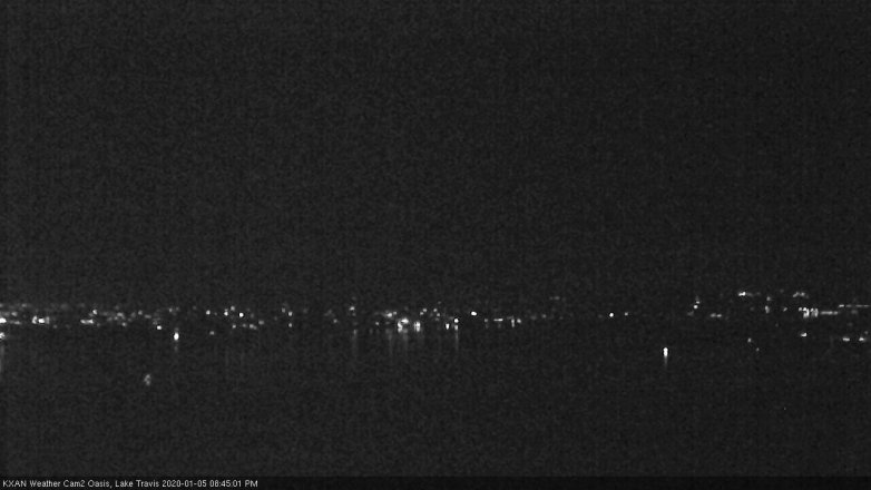 Lake Travis webcam, January 5, 2020 8:45 PM CT