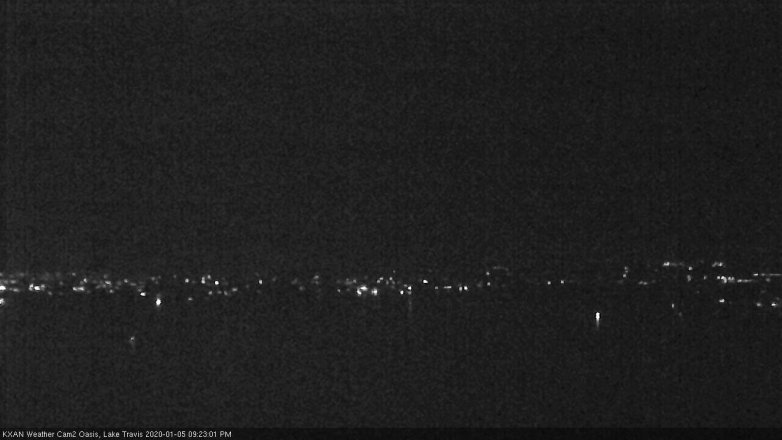 Lake Travis webcam, January 5, 2020 9:25 PM CT