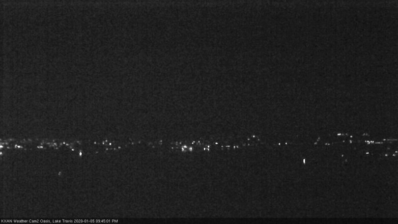 Lake Travis webcam, January 5, 2020 9:45 PM CT
