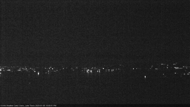 Lake Travis webcam, January 5, 2020 10:00 PM CT