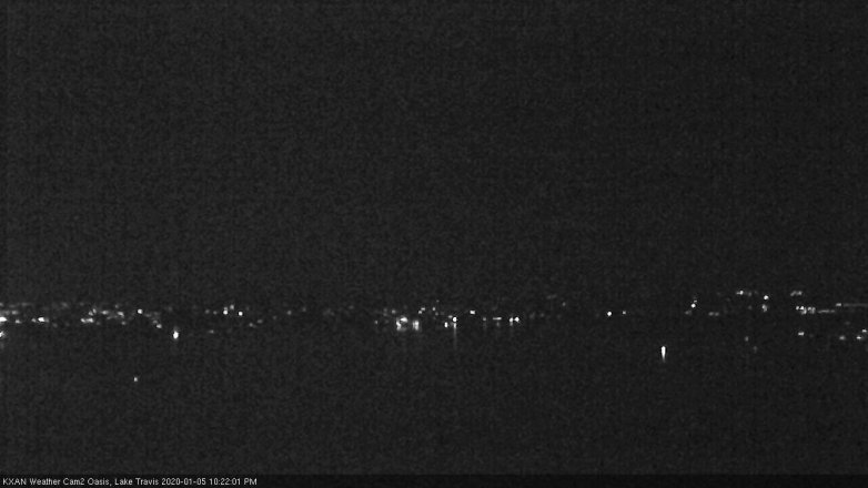 Lake Travis webcam, January 5, 2020 10:25 PM CT