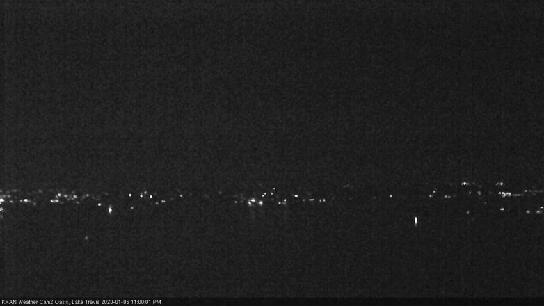 Lake Travis webcam, January 5, 2020 11:00 PM CT