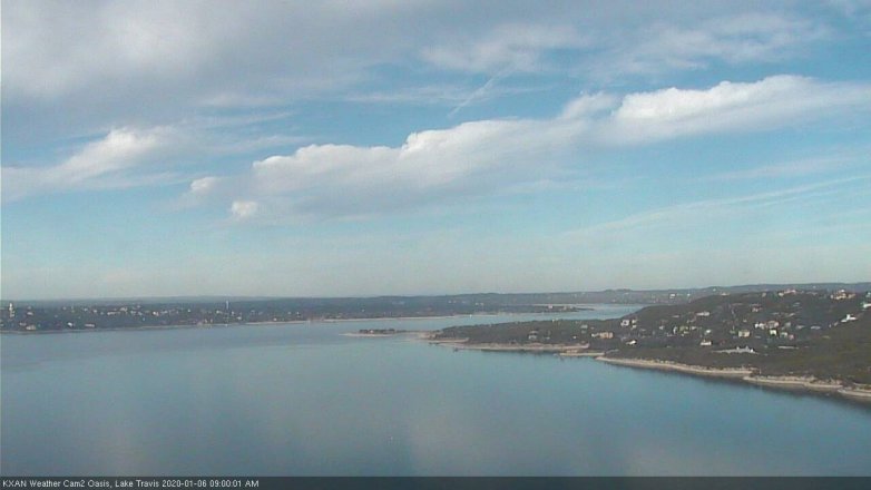 Lake Travis webcam, January 6, 2020 9:00 AM CT