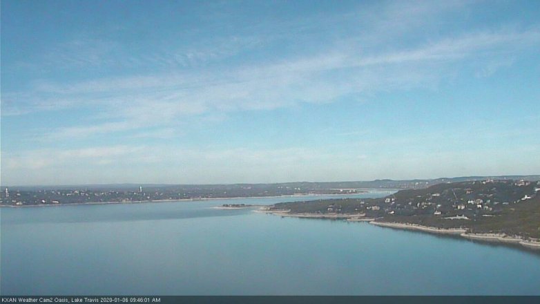 Lake Travis webcam, January 6, 2020 9:45 AM CT