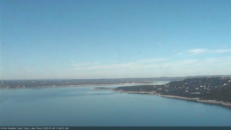 Lake Travis webcam, January 6, 2020 11:45 AM CT