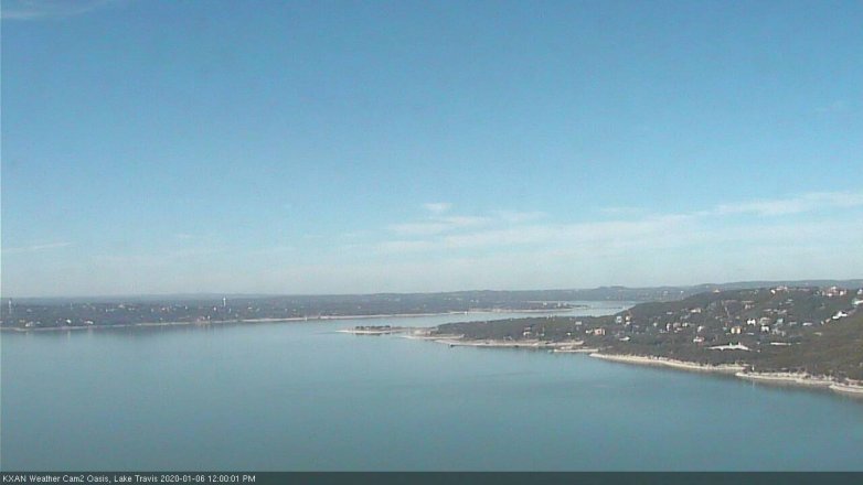 Lake Travis webcam, January 6, 2020 12:00 PM CT