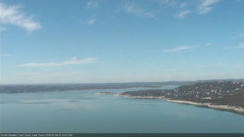 Lake Travis webcam, January 6, 2020 1:25 PM CT