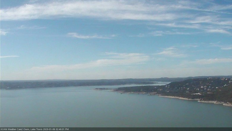 Lake Travis webcam, January 6, 2020 2:45 PM CT