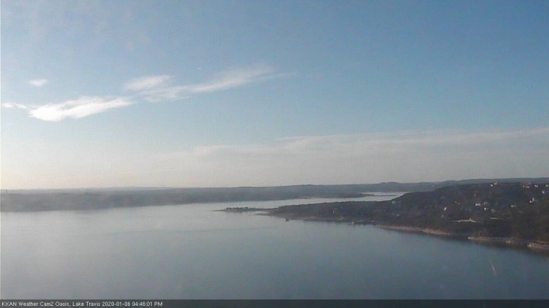 Lake Travis webcam, January 6, 2020 4:45 PM CT