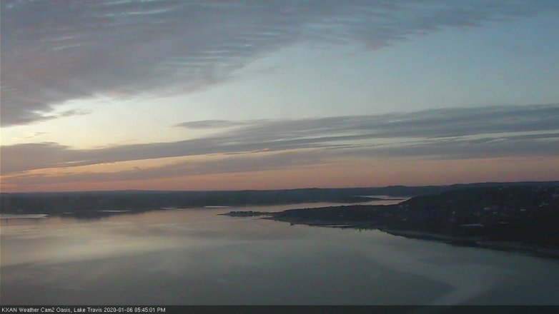 Lake Travis webcam, January 6, 2020 5:45 PM CT