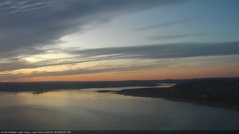 Lake Travis webcam, January 6, 2020 6:00 PM CT