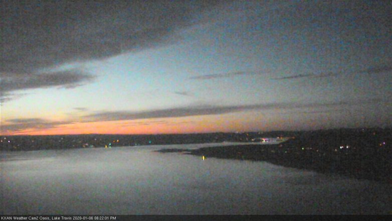 Lake Travis webcam, January 6, 2020 6:25 PM CT