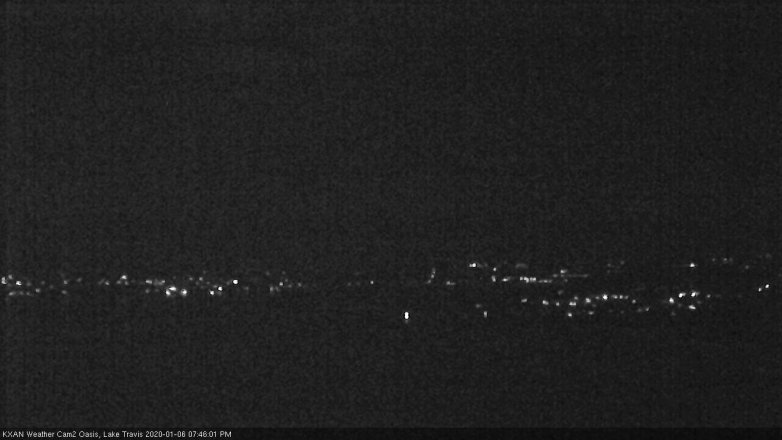 Lake Travis webcam, January 6, 2020 7:45 PM CT