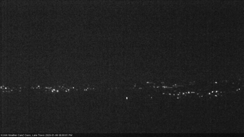 Lake Travis webcam, January 6, 2020 8:00 PM CT