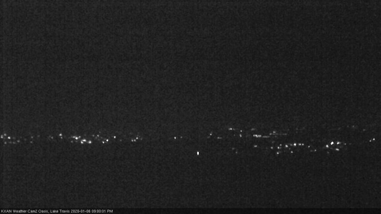 Lake Travis webcam, January 6, 2020 9:00 PM CT