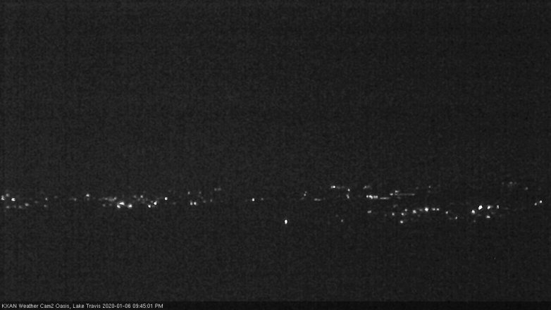 Lake Travis webcam, January 6, 2020 9:45 PM CT