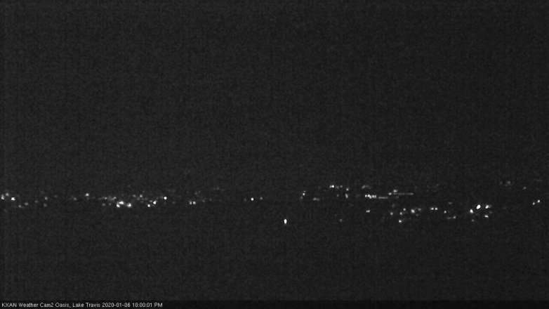 Lake Travis webcam, January 6, 2020 10:00 PM CT