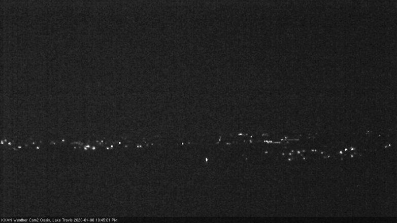Lake Travis webcam, January 6, 2020 10:45 PM CT