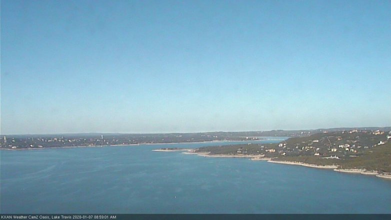 Lake Travis webcam, January 7, 2020 9:00 AM CT