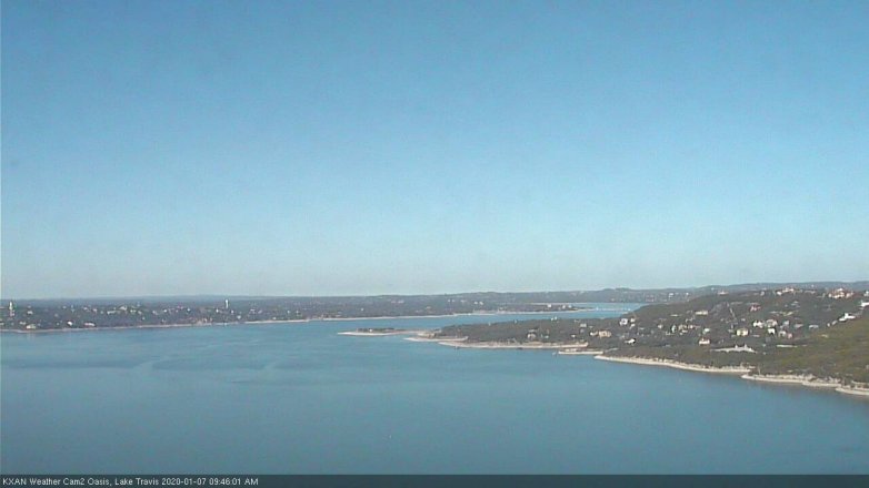Lake Travis webcam, January 7, 2020 9:45 AM CT