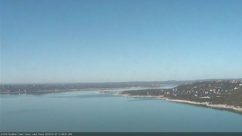 Lake Travis webcam, January 7, 2020 11:45 AM CT