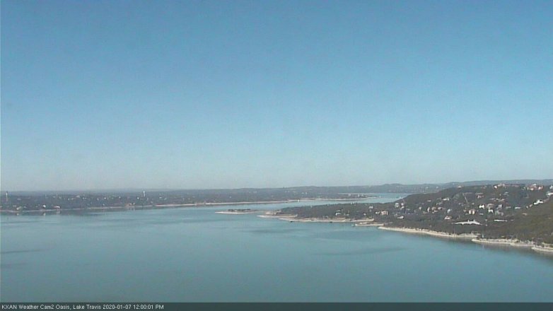 Lake Travis webcam, January 7, 2020 12:00 PM CT