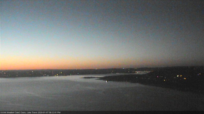 Lake Travis webcam, January 7, 2020 6:25 PM CT